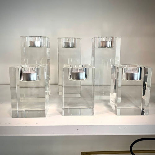 Crystal Tealight Holder - Ice
