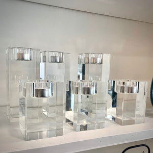 Crystal Tealight Holder - Ice